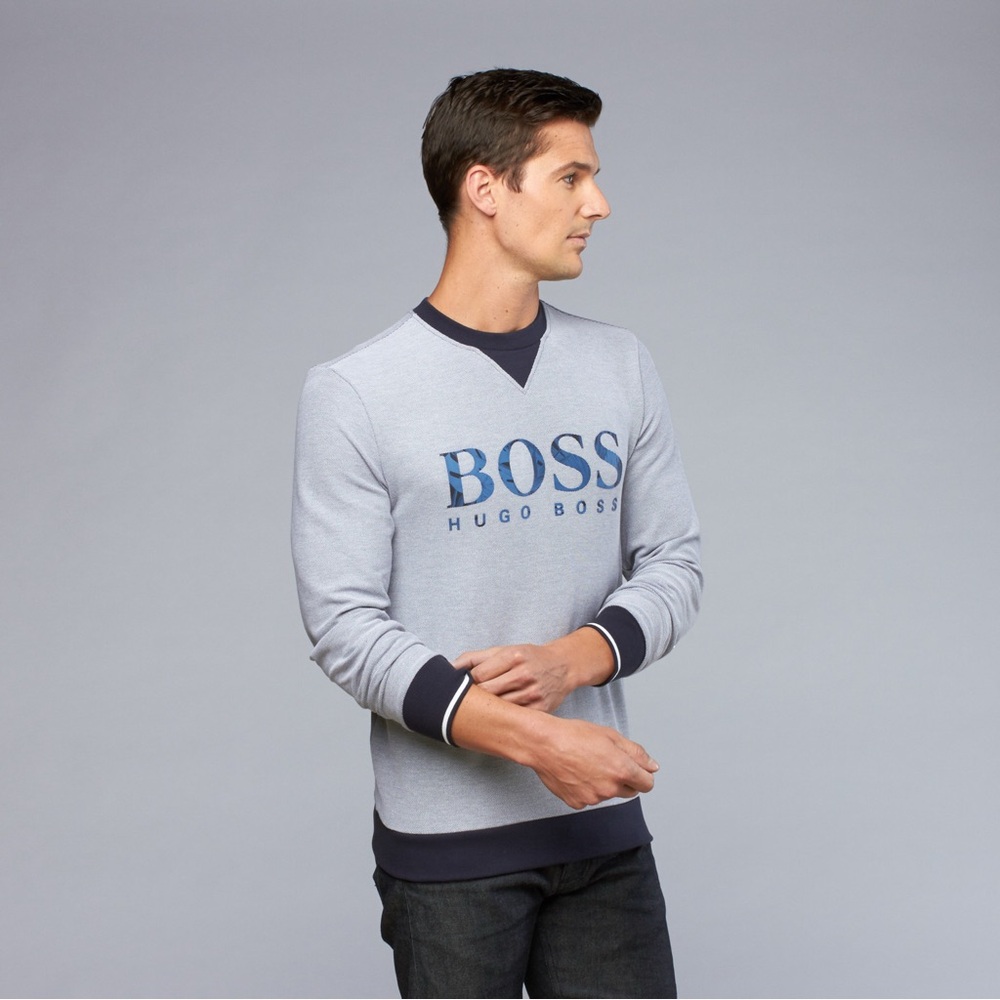 Hugo Boss blue spellout sweatshirt  long sleeves size L